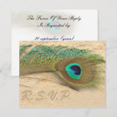 Blauwe Pauw RSVP-kaarten RSVP Kaartje (Voorkant / Achterkant)