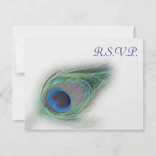 Blauwe Pauw RSVP-kaarten RSVP Kaartje