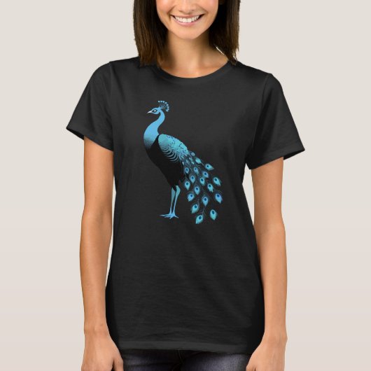 Blauwe Pauw T-shirt (Voorkant)
