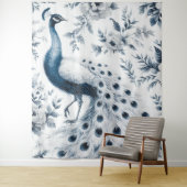 Blauwe pauw  wandkleed (In situ)