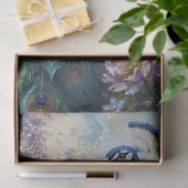 Blauwe Pauw Watertuin Decoupage Tissuepapier (Geschenk)