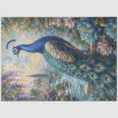 Blauwe Pauw Watertuin Decoupage Tissuepapier (Voorkant)