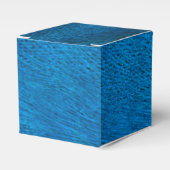 Blauwe pauwenveren bedankdoosjes (Voorkant Zijde)
