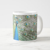 Blauwe Pauwenveren Foto Grote Koffiekop (Voorkant rechts)