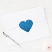 Blauwe pauwenveren hart sticker (Envelop)