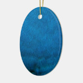 Blauwe pauwenveren keramisch ornament (Links)