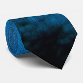 Blauwe pauwenveren stropdas (Opgerold)