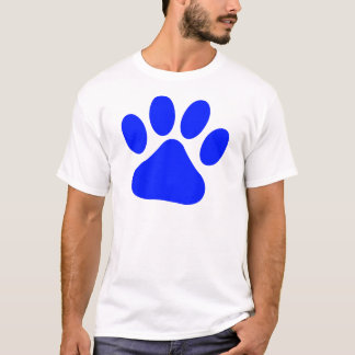 Blauwe pauwprint t-shirt