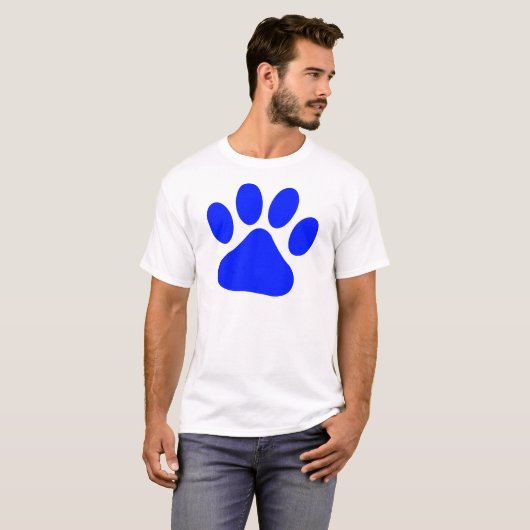 Blauwe pauwprint t-shirt (Voorkant volledig)