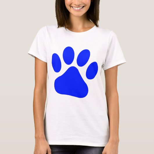 Blauwe pauwprint t-shirt (Voorkant)