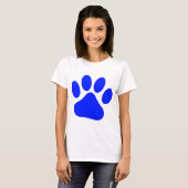 Blauwe pauwprint t-shirt (Voorkant volledig)