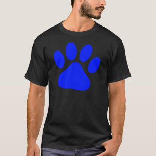 Blauwe pauwprint t-shirt