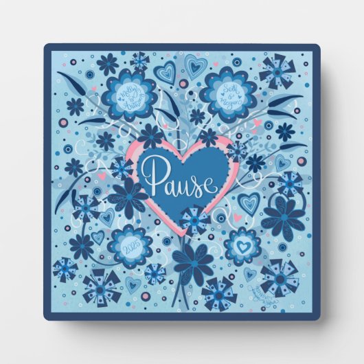 Blauwe Pauze Inspirerend Bloemen  Fotoplaat (Voorkant)