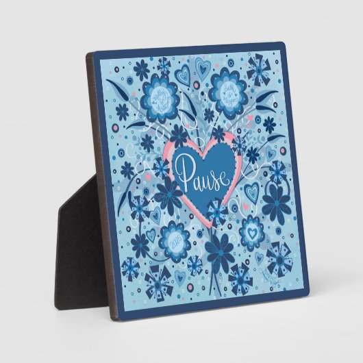 Blauwe Pauze Inspirerend Bloemen  Fotoplaat (Voorkant)