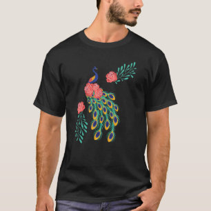 Blauwe peacock Dragonflies Vogels Dierlijk grafisc T-shirt