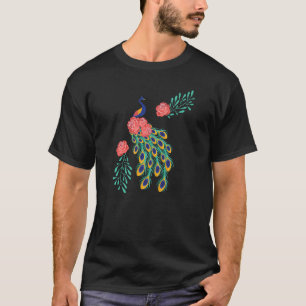 Blauwe peacock Dragonflies Vogels Dierlijk grafisc T-shirt