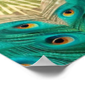 Blauwe peacock in gras poster (Hoek)