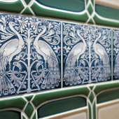 Blauwe Peacock Modernista Art Barcelona 1903 Tegeltje