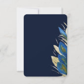 Blauwe peacock-veren laten Waterverf over Kaart (Achterkant)