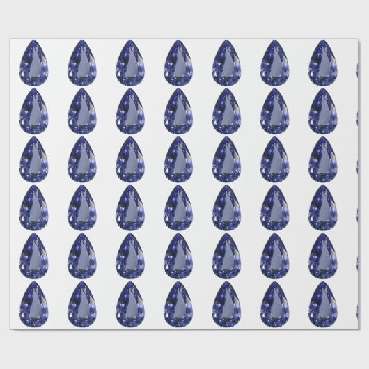 Blauwe peer patroon cadeaupapier (Vlak)