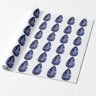 Blauwe peer patroon cadeaupapier