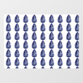 Blauwe peer patroon raamsticker (Vel)