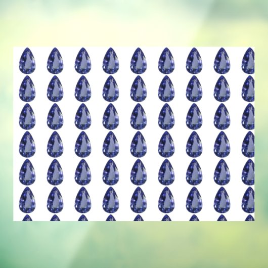 Blauwe peer patroon raamsticker (Vel 3)