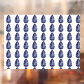 Blauwe peer patroon raamsticker (Vel 2)