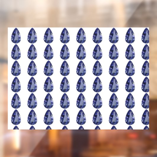 Blauwe peer patroon raamsticker (Vel 2)