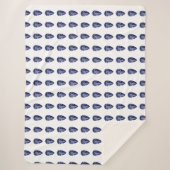 Blauwe peer patroon sherpa deken (Voorkant)