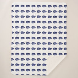 Blauwe peer patroon sherpa deken