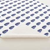 Blauwe peer patroon sherpa deken (3/4)