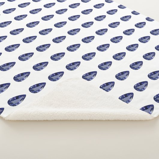 Blauwe peer patroon sherpa deken (3/4)