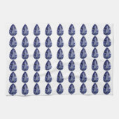 Blauwe peer patroon theedoek (Horizontaal)