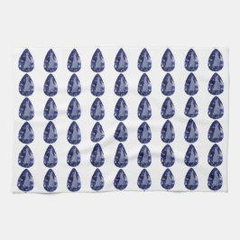 Blauwe peer patroon theedoek