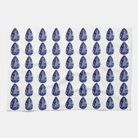Blauwe peer patroon theedoek (Horizontaal)