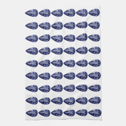 Blauwe peer patroon theedoek (Verticaal)