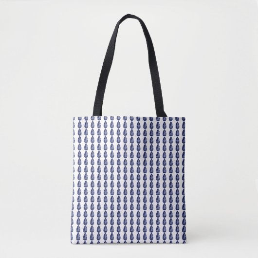 Blauwe peer patroon tote bag (Voorkant)