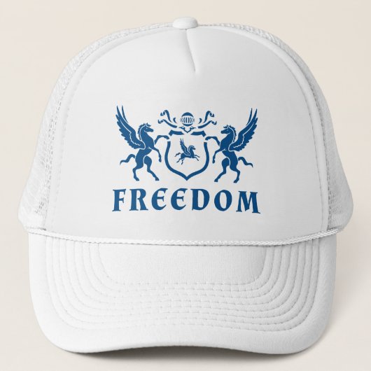Blauwe Pegasus-vrijheid Trucker Pet (Voorkant)