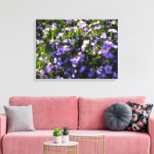Blauwe pekelbloemen canvas afdruk (Insitu (Woonkamer))
