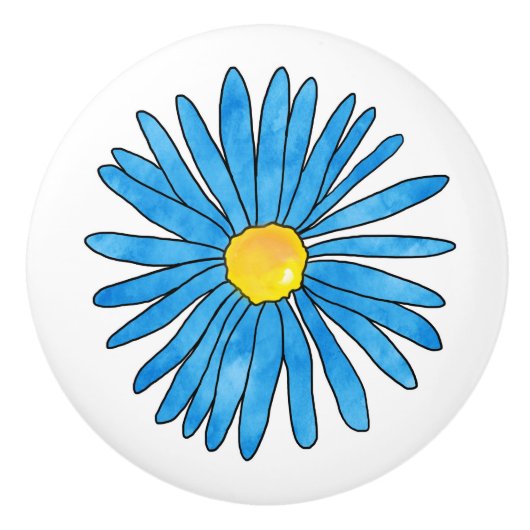 Blauwe pen en Waterverf ventilator Keramische Knop (Voorkant)