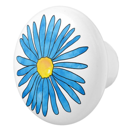 Blauwe pen en Waterverf ventilator Keramische Knop (Rechts)