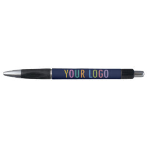 Blauwe pen met greep Zwarte inkt Zakelijk logo