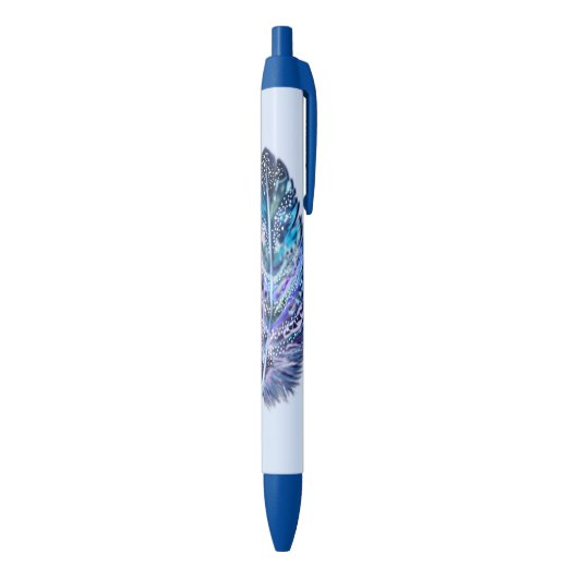 Blauwe Pen met Veer (Achterkant (Verticaal))