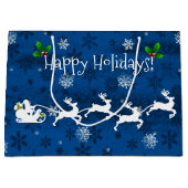 Blauwe pendelbuis en rendiertas groot cadeauzakje (Voorkant)