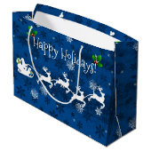 Blauwe pendelbuis en rendiertas groot cadeauzakje (Achterkant Gekanteld)