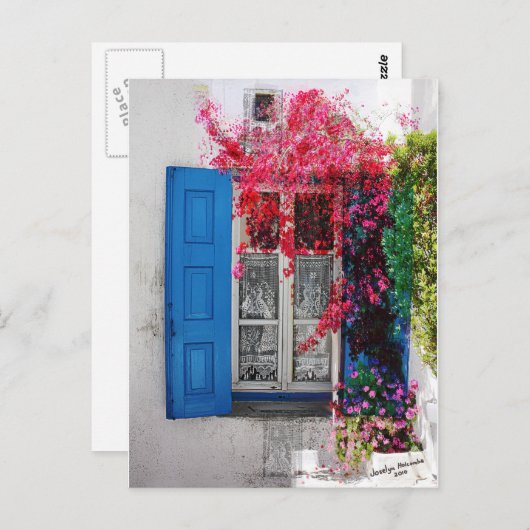 Blauwe pendelen briefkaart (Voorkant / Achterkant)