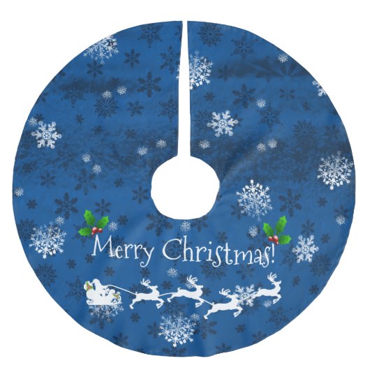 Blauwe pendelrok en rendierboomrok kerstboom rok (Voorkant)