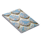 Blauwe penseel Embroided Cookies Notitieboek (Rechterzijde)