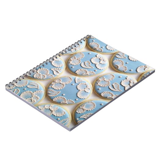 Blauwe penseel Embroided Cookies Notitieboek (Linkerzijde)